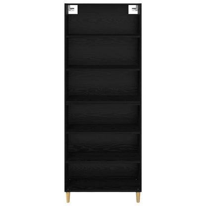 Highboard 2 pcs Zwart Eiken 69,5 x 32,5 x 180 cm Bewerkt hout