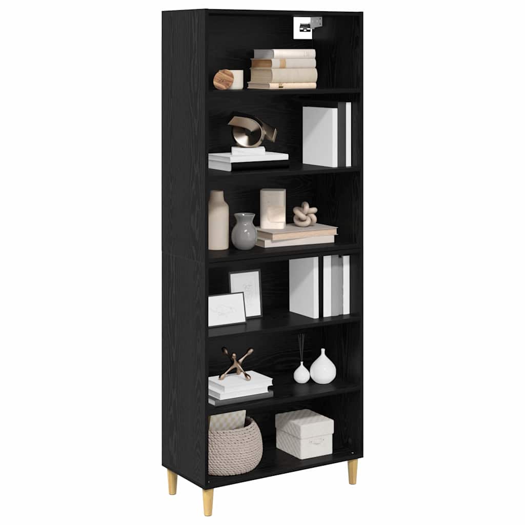 Highboard 2 pcs Zwart Eiken 69,5 x 32,5 x 180 cm Bewerkt hout