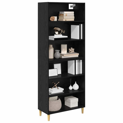 Highboard 2 pcs Zwart Eiken 69,5 x 32,5 x 180 cm Bewerkt hout