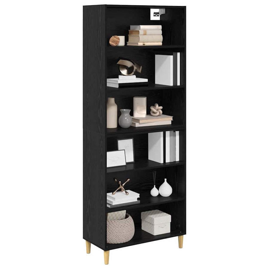 Highboard 2 pcs Zwart Eiken 69,5 x 32,5 x 180 cm Bewerkt hout