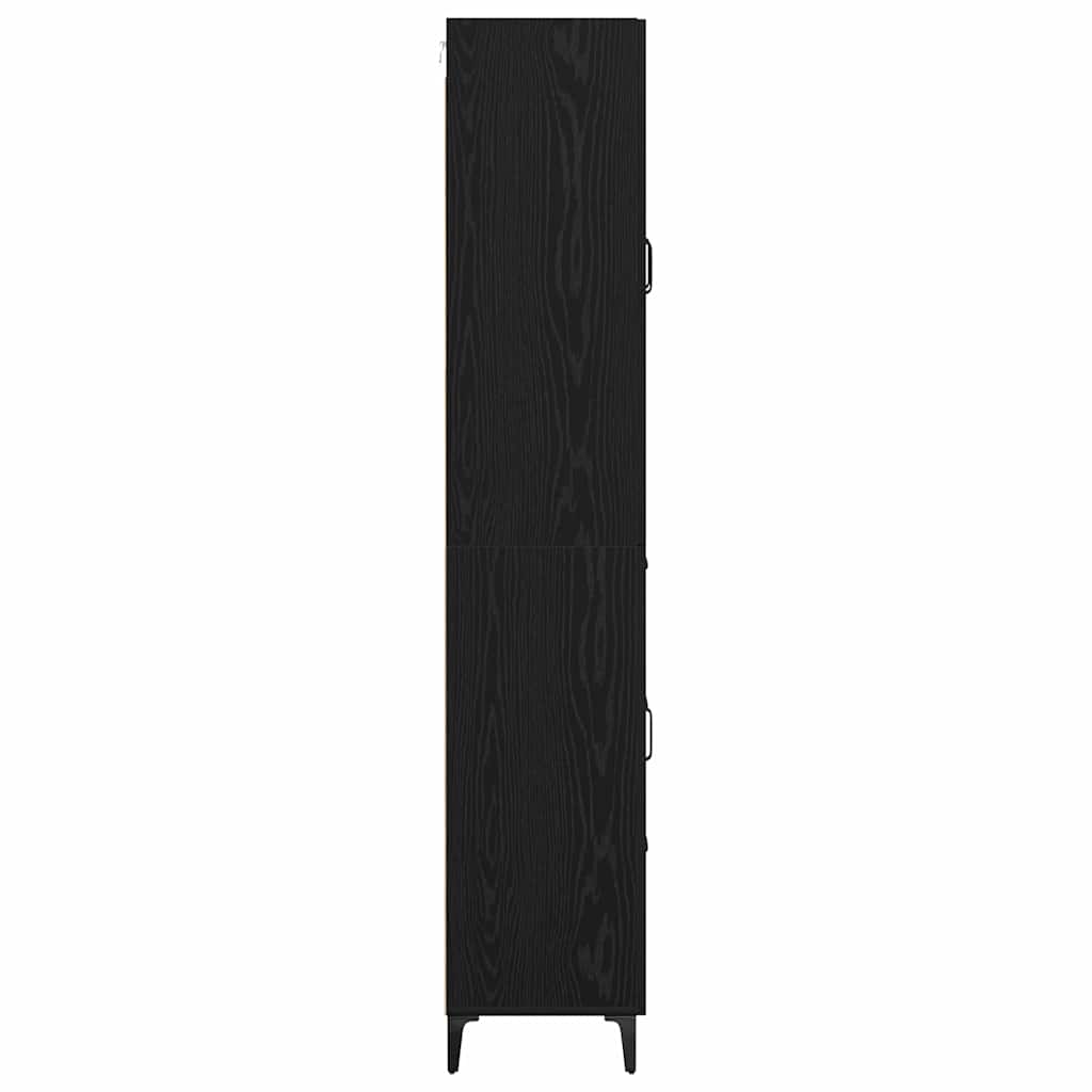 Highboard met lade Zwart Eiken 69,5 x 34 x 180 cm Bewerkt hout