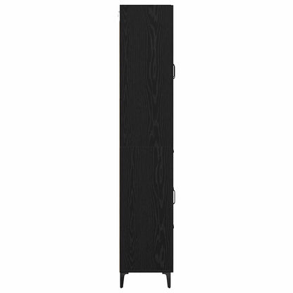 Highboard met lade Zwart Eiken 69,5 x 34 x 180 cm Bewerkt hout