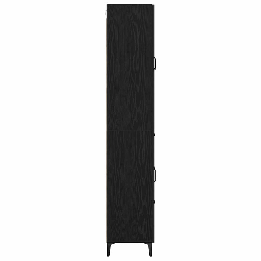 Highboard met lade Zwart Eiken 69,5 x 34 x 180 cm Bewerkt hout