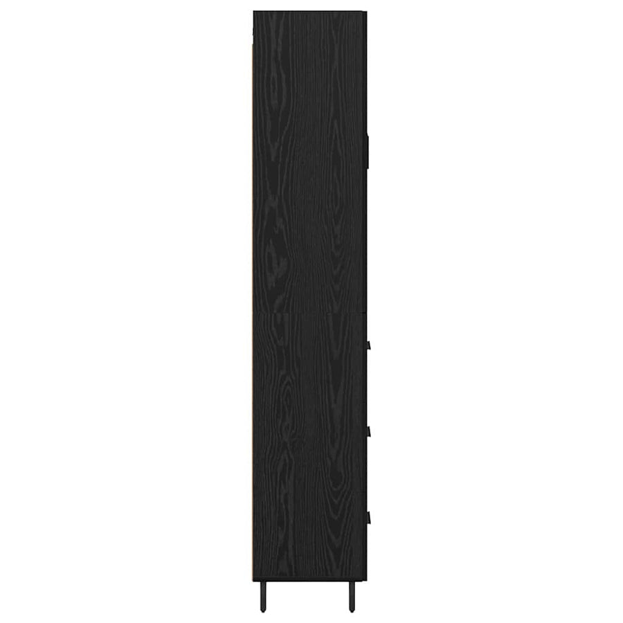 Highboard 2 pcs Zwart Eiken 69,5 x 34 x 180 cm Bewerkt hout