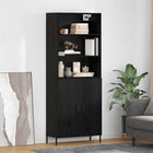 Hoge kast 69,5x34x180 cm zwart eiken wandmontage