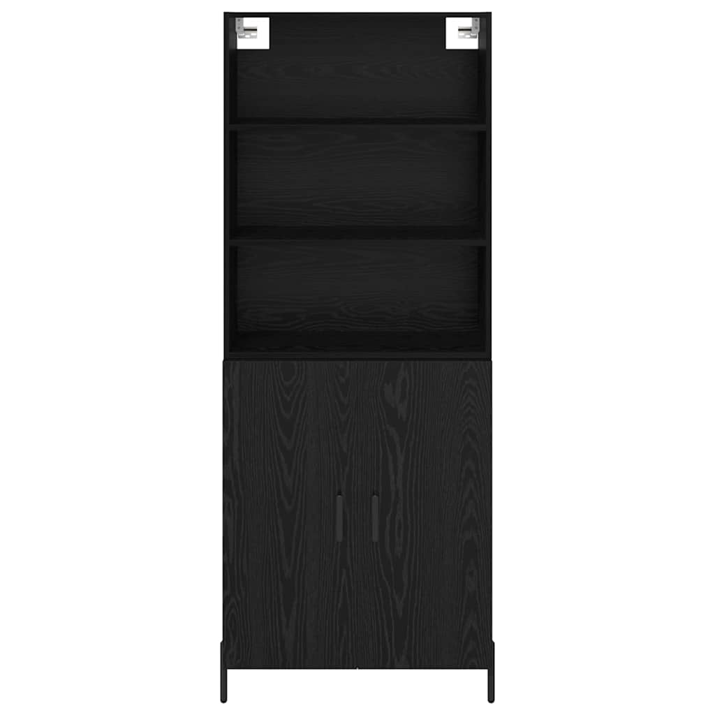 Highboard 2 pcs Zwart Eiken 69,5 x 34 x 180 cm Bewerkt hout