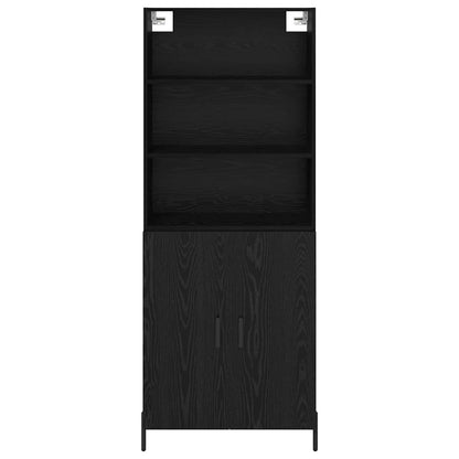 Highboard 2 pcs Zwart Eiken 69,5 x 34 x 180 cm Bewerkt hout