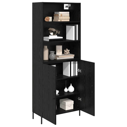 Highboard 2 pcs Zwart Eiken 69,5 x 34 x 180 cm Bewerkt hout