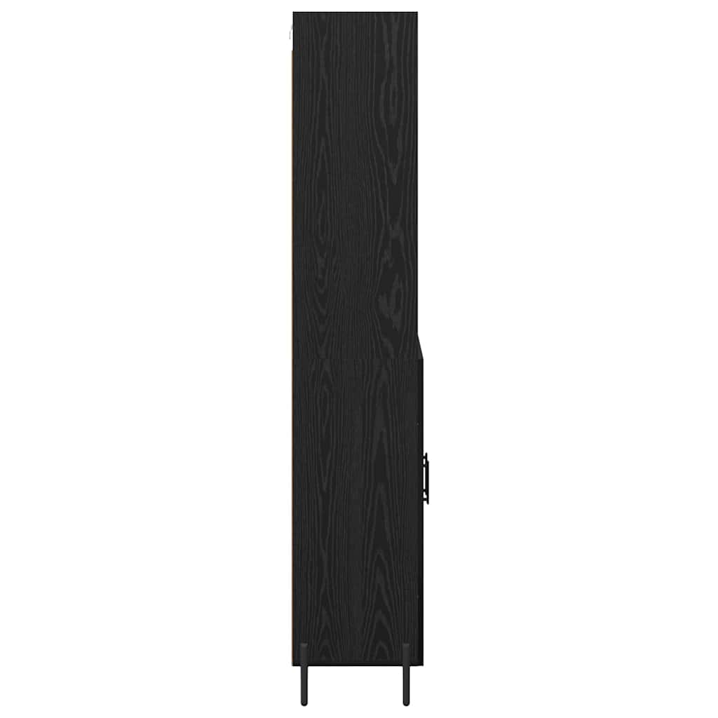 Highboard 2 pcs Zwart Eiken 69,5 x 34 x 180 cm Bewerkt hout