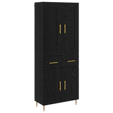 Hoge kast met lade Zwart Eiken 69,5 x 34 x 180 cm Bewerkt hout