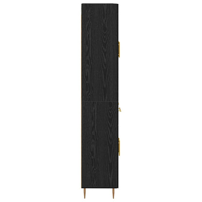 Hoge kast met lade Zwart Eiken 69,5 x 34 x 180 cm Bewerkt hout