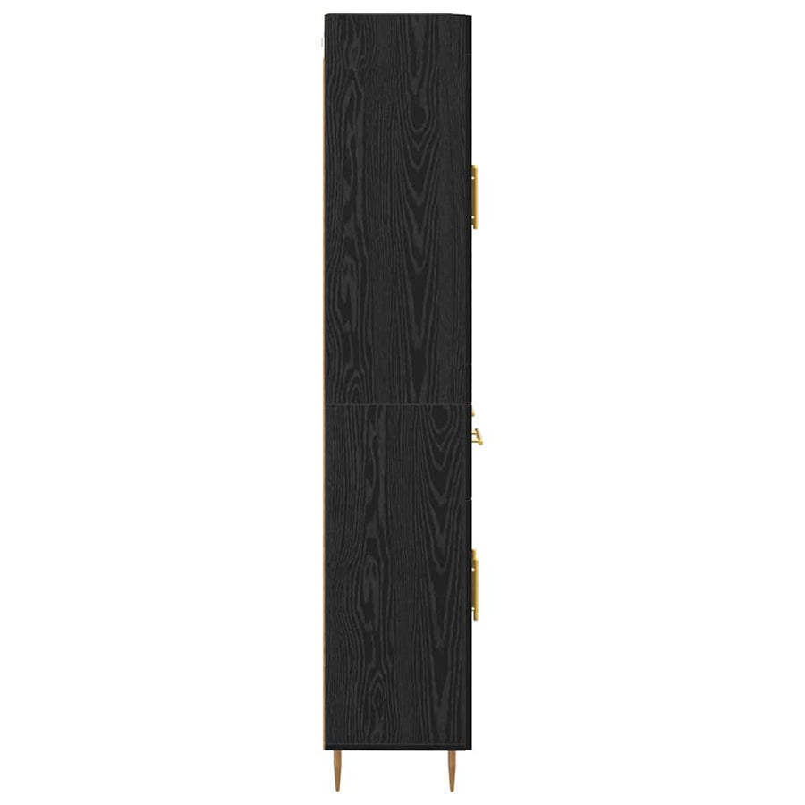 Hoge kast met lade Zwart Eiken 69,5 x 34 x 180 cm Bewerkt hout