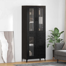 Highboard met lade Zwart Eiken 69,5 x 34 x 180 cm Bewerkt hout