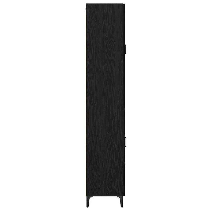 Highboard met lade Zwart Eiken 69,5 x 34 x 180 cm Bewerkt hout