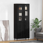 Highboard 69.5x34x180 cm zwart eiken