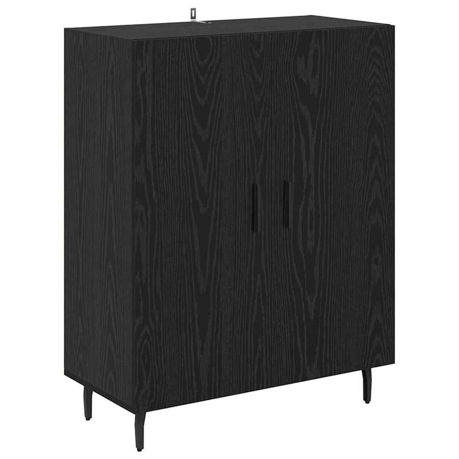Highboard Zwart Eiken 69,5 x 34 x 180 cm Bewerkt hout