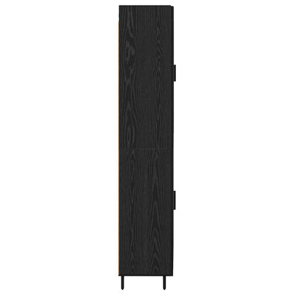Highboard Zwart Eiken 69,5 x 34 x 180 cm Bewerkt hout