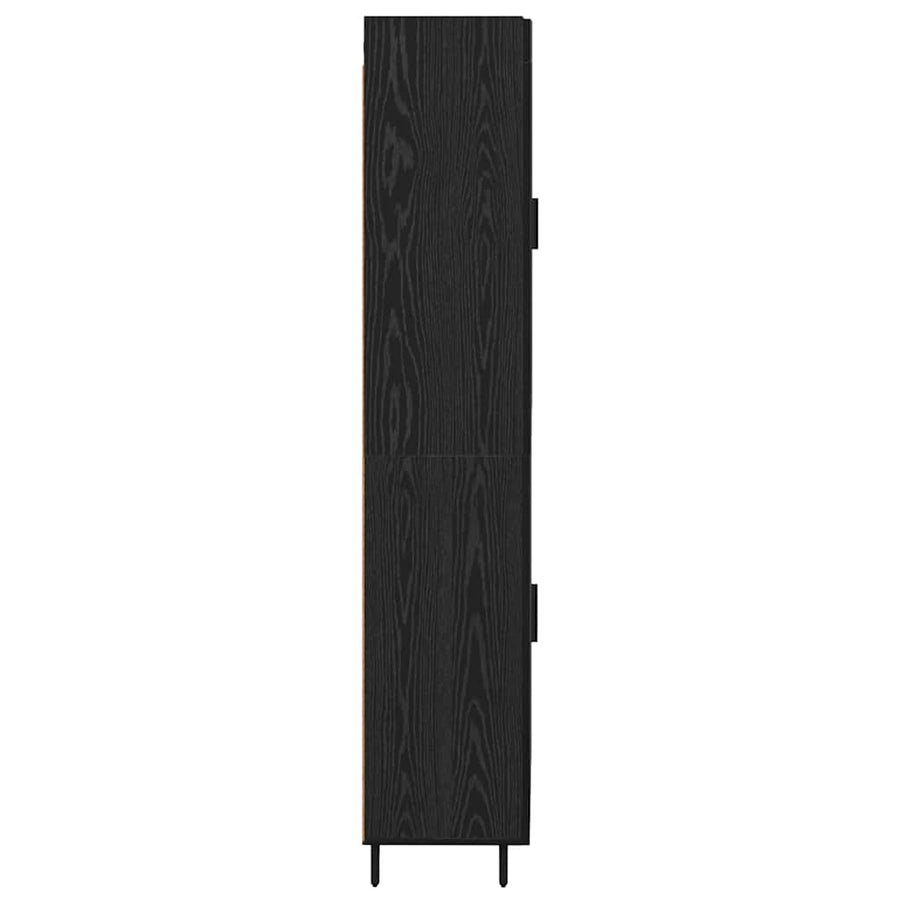 Highboard Zwart Eiken 69,5 x 34 x 180 cm Bewerkt hout