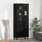 Dressoir 69,5x34x180 cm zwart eiken bewerkt hout