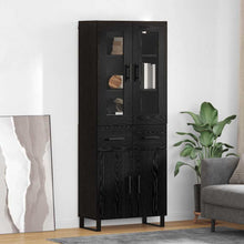 Highboard met lade Zwart Eiken 69,5 x 34 x 180 cm Bewerkt hout