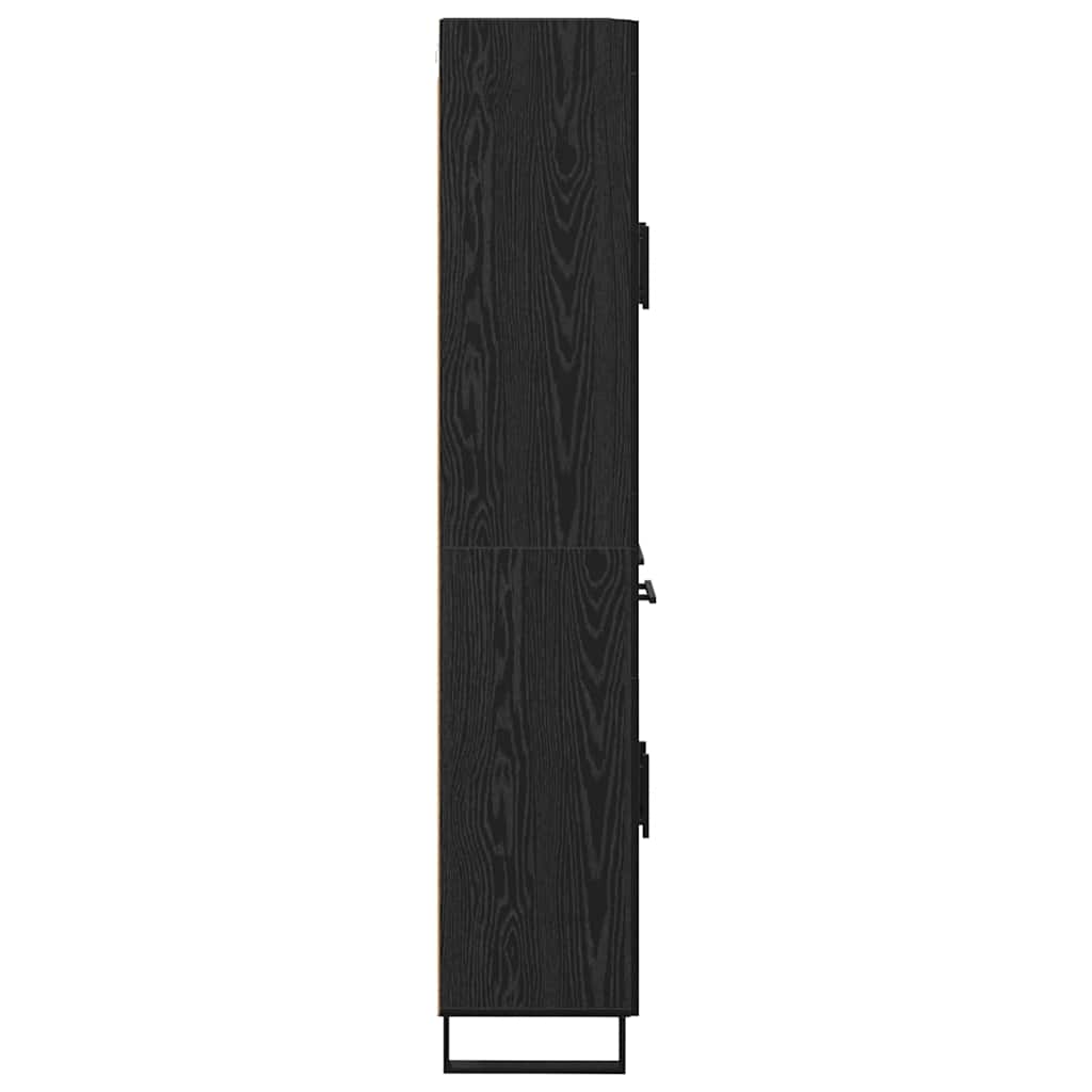 Highboard met lade Zwart Eiken 69,5 x 34 x 180 cm Bewerkt hout