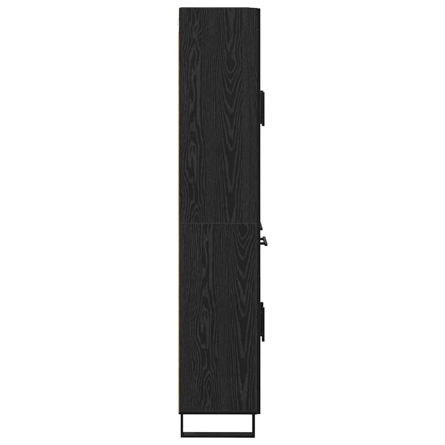 Highboard met lade Zwart Eiken 69,5 x 34 x 180 cm Bewerkt hout