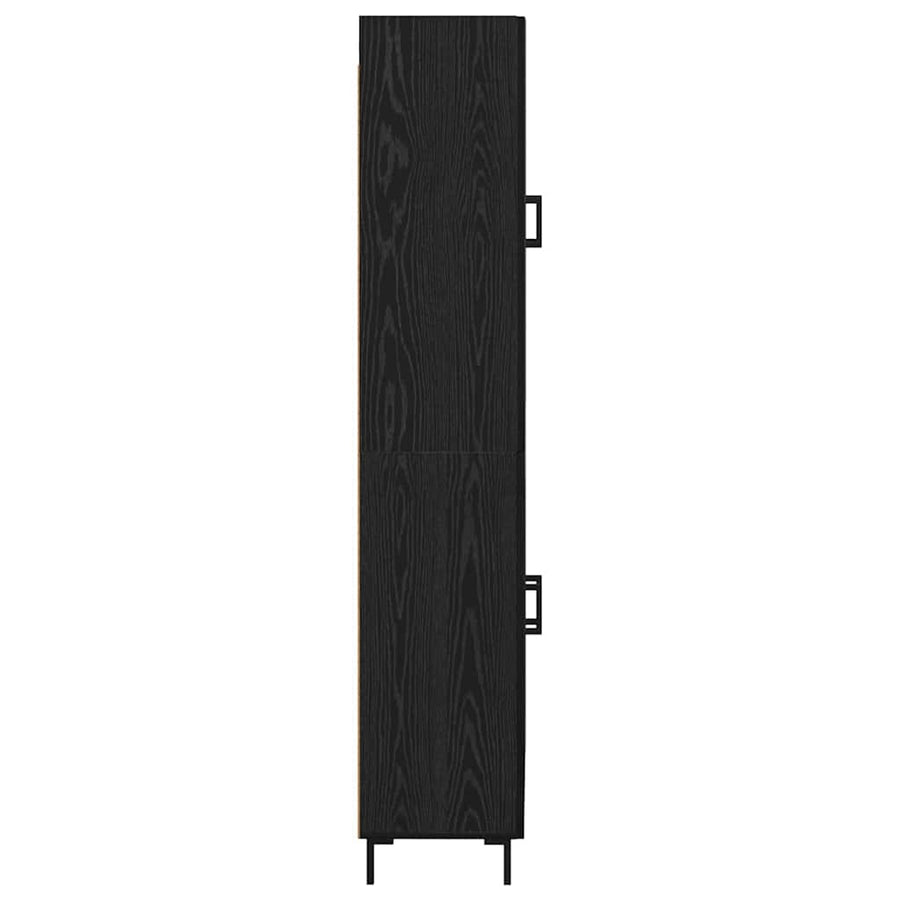 Highboard Zwart Eiken 69,5 x 34 x 180 cm Bewerkt hout