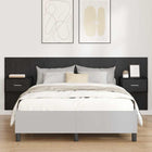 Headboard With Cabinet with drawer 3 pcs Black Oak Engineered Wood