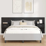 Hoofdbord met kast en lade 217x32.5x80 cm zwart eiken