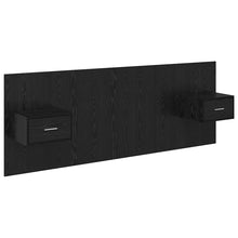 Hoofdbord Met Kast met lade 3 pcs Zwart Eiken Bewerkt hout