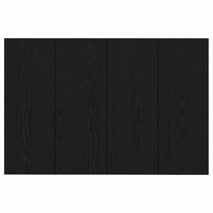 Hoofdbord Met Kast met lade 3 pcs Zwart Eiken Bewerkt hout