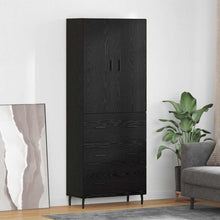 Highboard 2 pcs Zwart eiken 69,5 x 34 x 180 cm Bewerkt hout