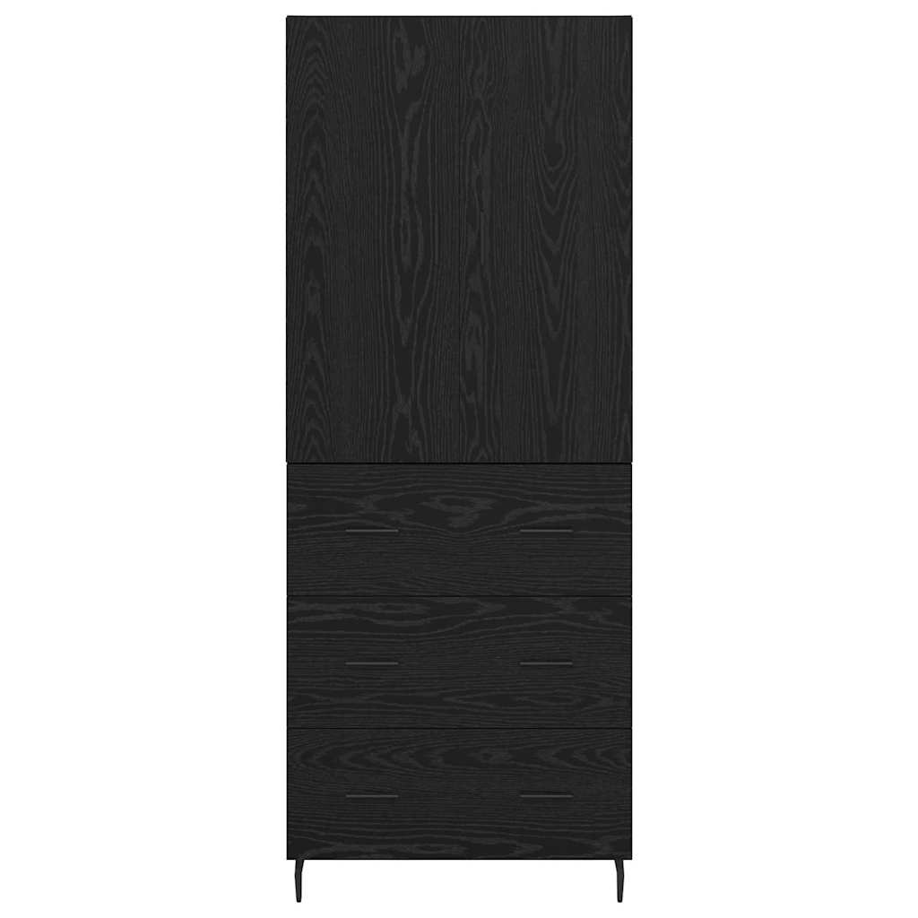 Highboard 2 pcs Zwart eiken 69,5 x 34 x 180 cm Bewerkt hout
