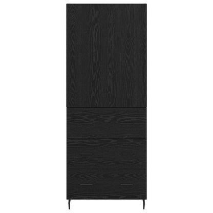 Highboard 2 pcs Zwart eiken 69,5 x 34 x 180 cm Bewerkt hout