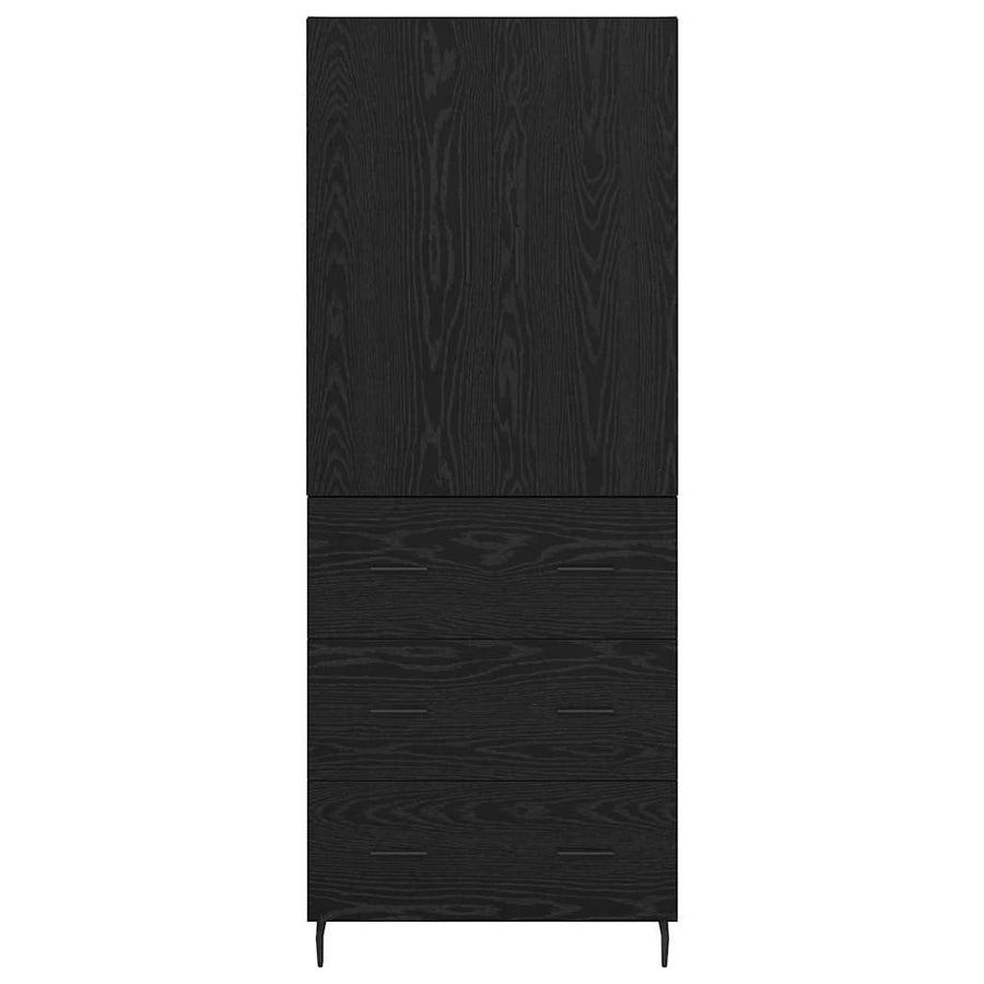 Highboard 2 pcs Zwart eiken 69,5 x 34 x 180 cm Bewerkt hout
