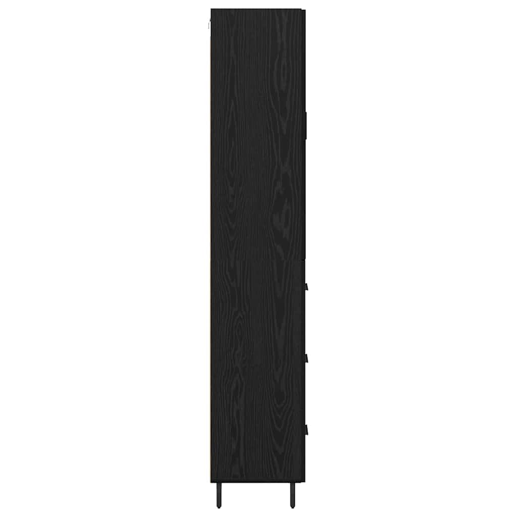 Highboard 2 pcs Zwart eiken 69,5 x 34 x 180 cm Bewerkt hout