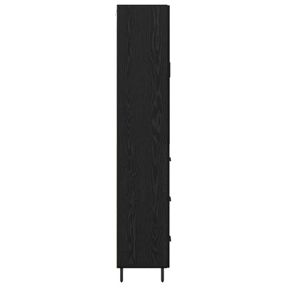 Highboard 2 pcs Zwart eiken 69,5 x 34 x 180 cm Bewerkt hout