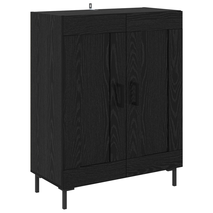 Hoge kast met lade Zwart Eiken 69,5 x 34 x 180 cm Bewerkt hout