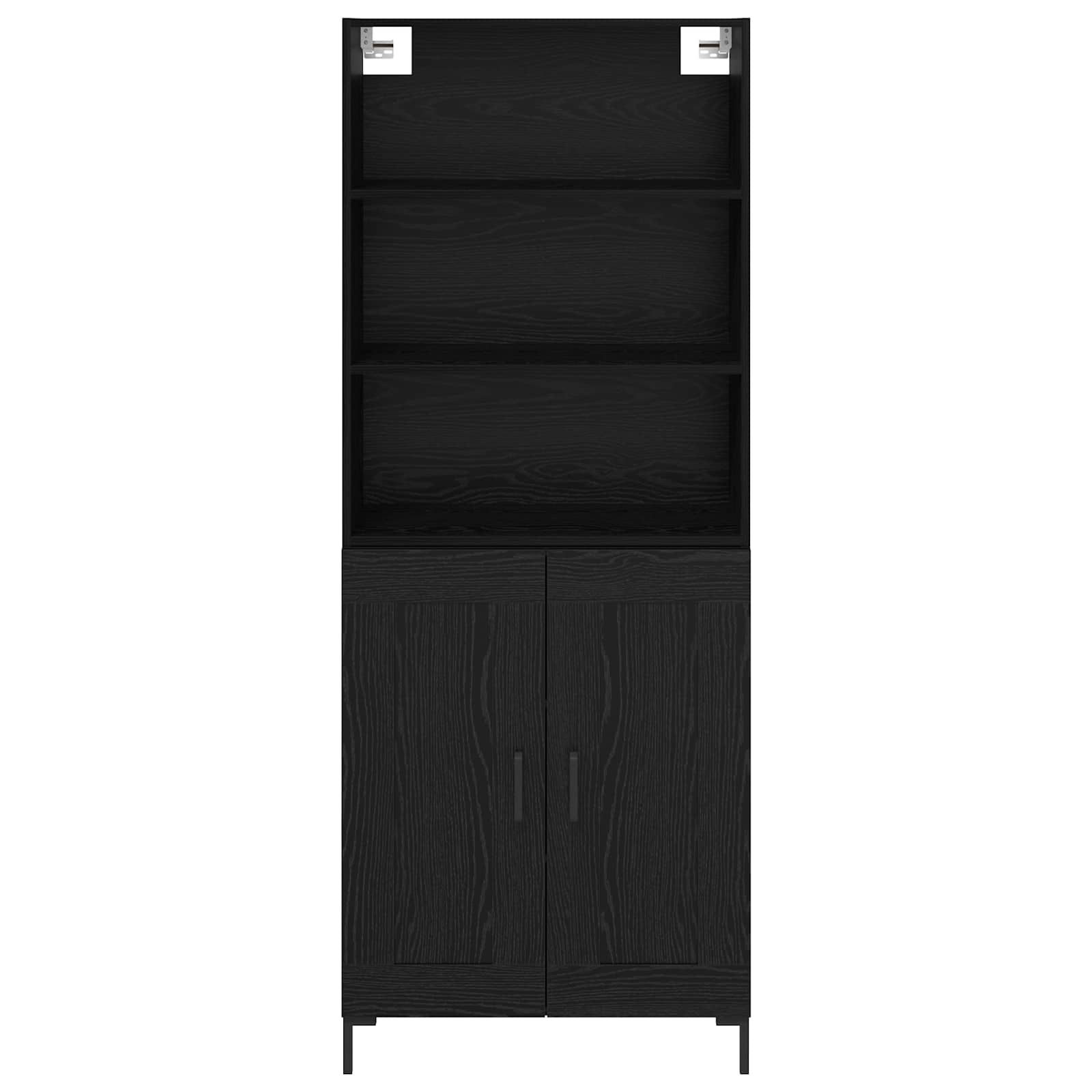 Hoge kast met lade Zwart Eiken 69,5 x 34 x 180 cm Bewerkt hout