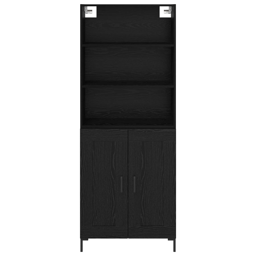 Hoge kast met lade Zwart Eiken 69,5 x 34 x 180 cm Bewerkt hout