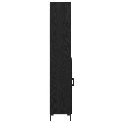 Hoge kast met lade Zwart Eiken 69,5 x 34 x 180 cm Bewerkt hout