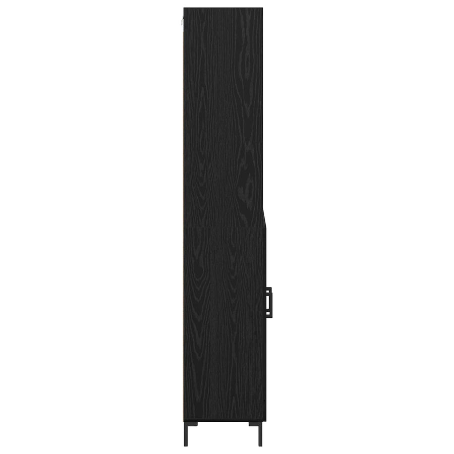 Hoge kast met lade Zwart Eiken 69,5 x 34 x 180 cm Bewerkt hout
