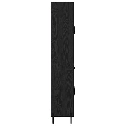 Highboard met lade Zwart Eiken 69,5 x 34 x 180 cm Bewerkt hout