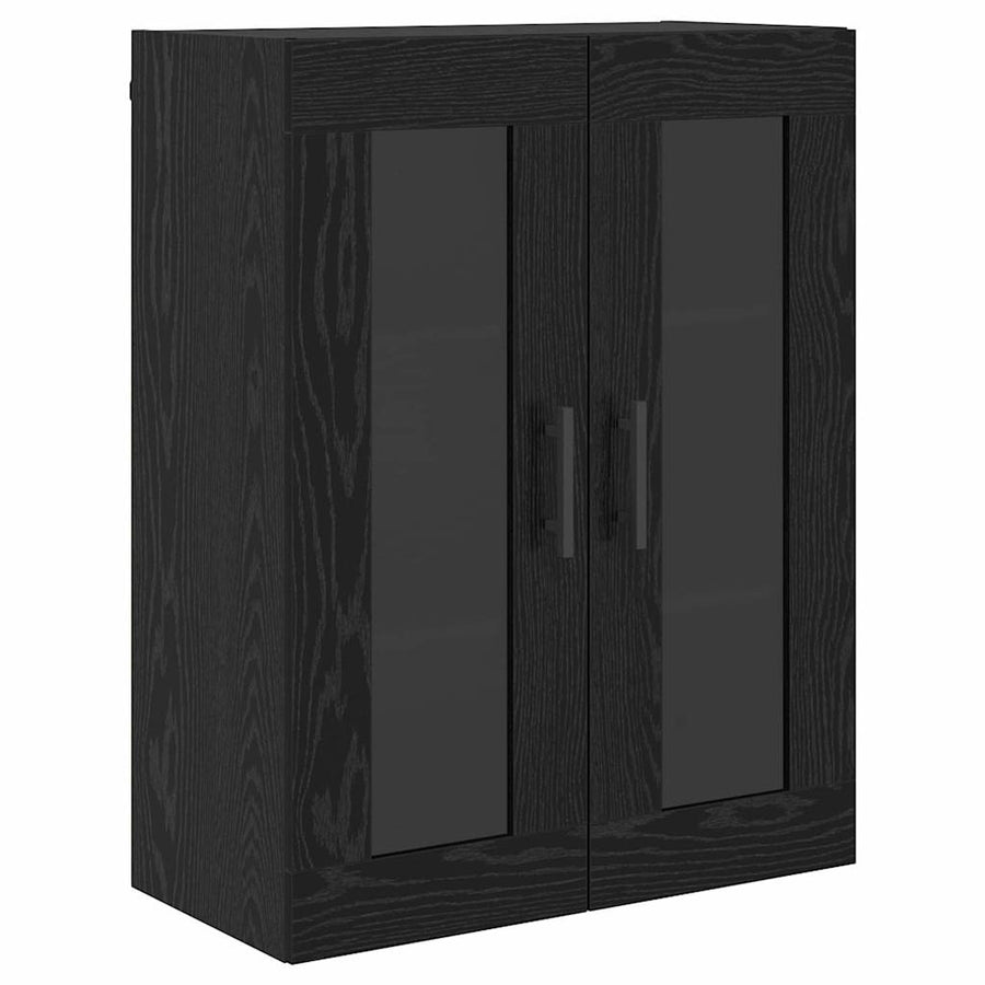 Highboard Zwart Eiken 69,5 x 34 x 180 cm Bewerkt hout
