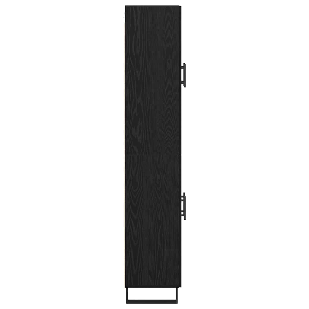 Highboard Zwart Eiken 69,5 x 34 x 180 cm Bewerkt hout