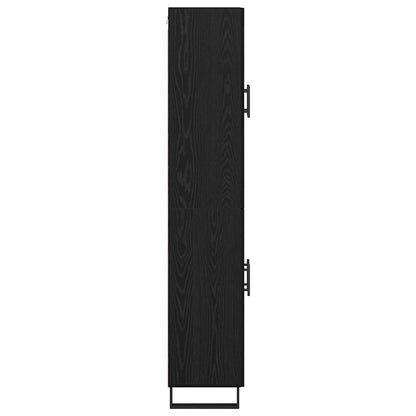 Highboard Zwart Eiken 69,5 x 34 x 180 cm Bewerkt hout