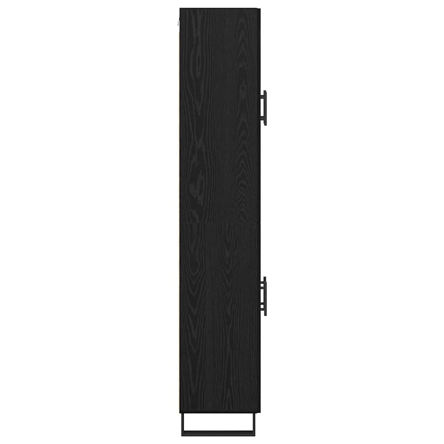 Highboard Zwart Eiken 69,5 x 34 x 180 cm Bewerkt hout