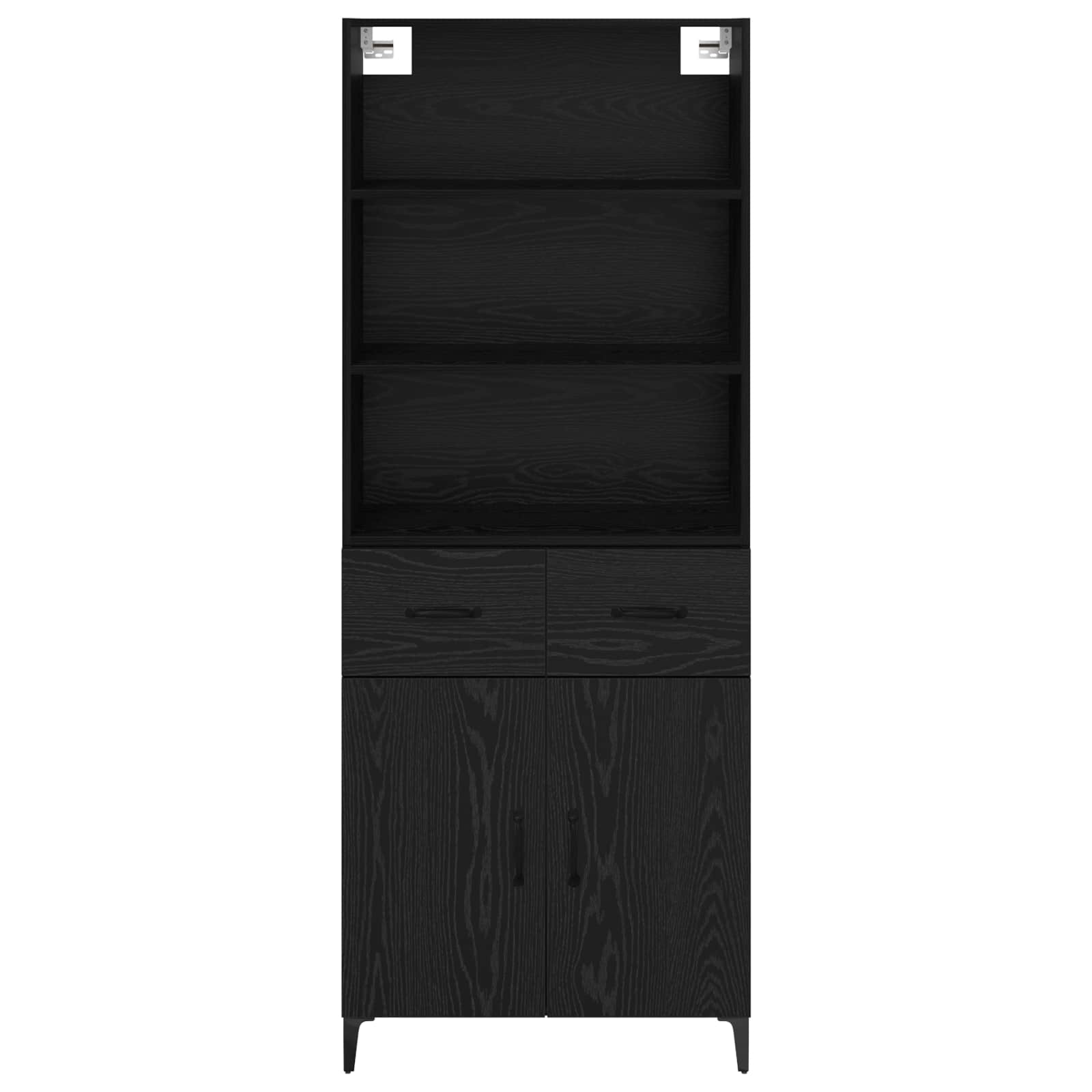 Hoge kast met lade Zwart Eiken 69,5 x 34 x 180 cm Bewerkt hout