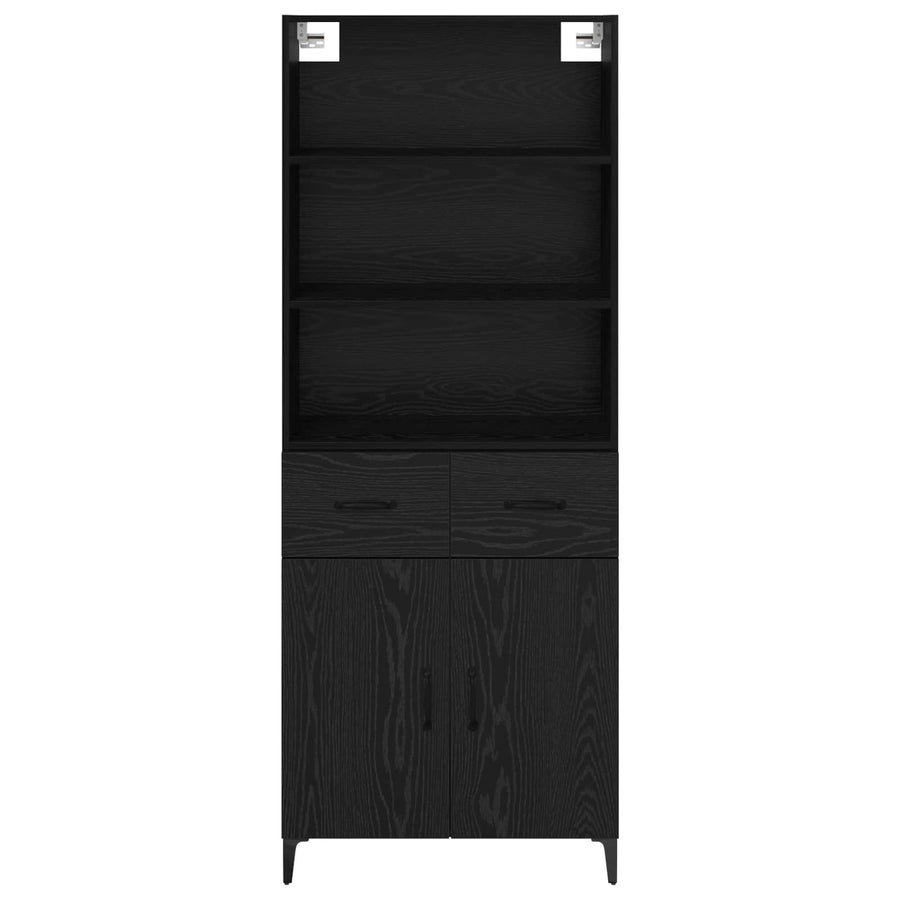 Hoge kast met lade Zwart Eiken 69,5 x 34 x 180 cm Bewerkt hout