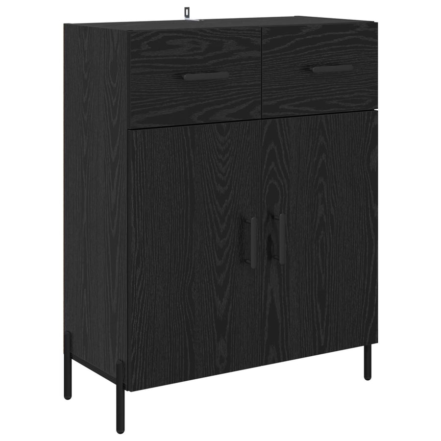 Hoge kast met lade Zwart eiken 69,5 x 34 x 180 cm Bewerkt hout